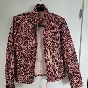 PINK Leopard print biker jacket